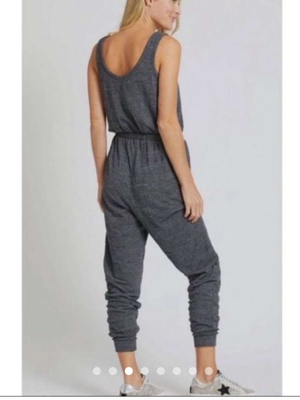 Free People Beach Bicoastal Jumpsuit Romper Jogger Gray Knit Loungewear Size M